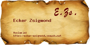 Ecker Zsigmond névjegykártya