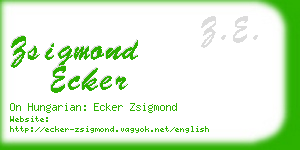 zsigmond ecker business card